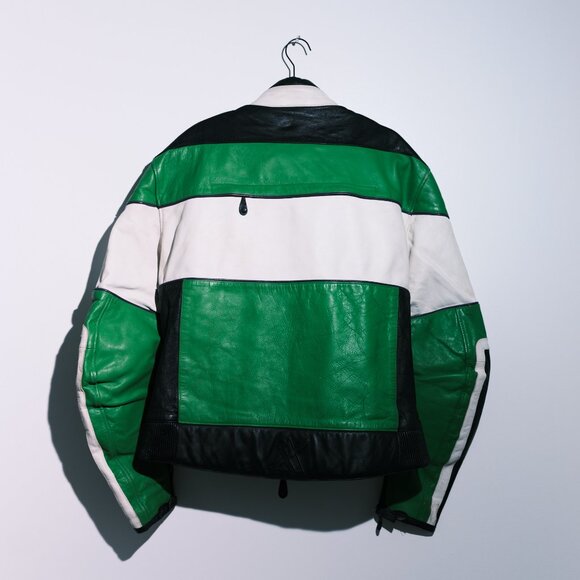 Vintage Oversized Moto Jacket – Green - Picture 3 of 5